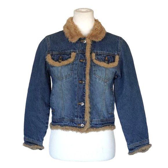 Amy Byer | Jackets & Coats | Y2k Amy Byer Faux Fur Jean Jacket Size M ...